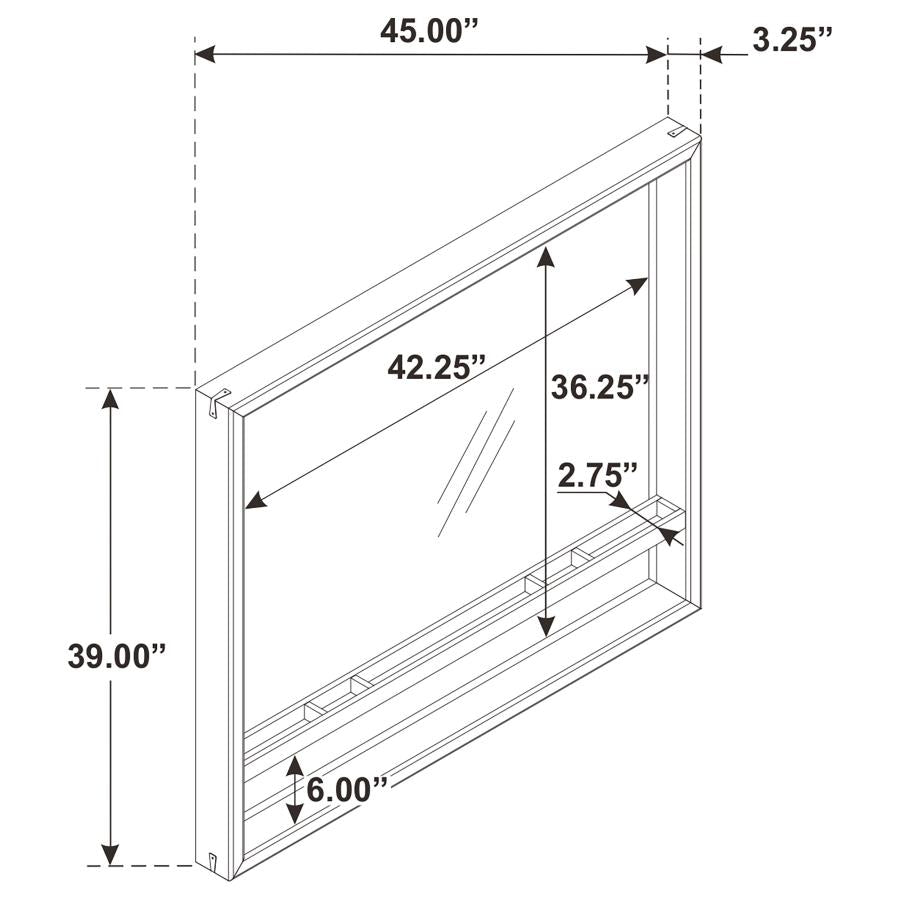 Stillwater Dresser Mirror with Jewelry Shelf 222804