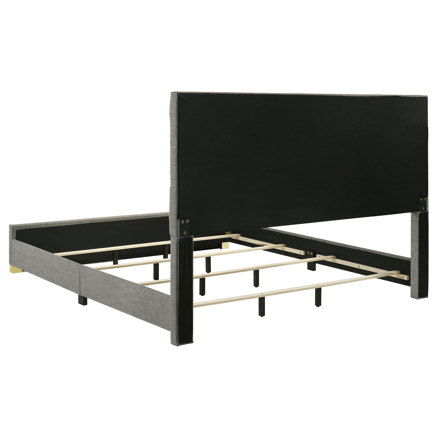 Ines 56-Inch Fabric Upholstered Panel Bed – Gray Available in Queen & Eastern King - Venini Furniture 