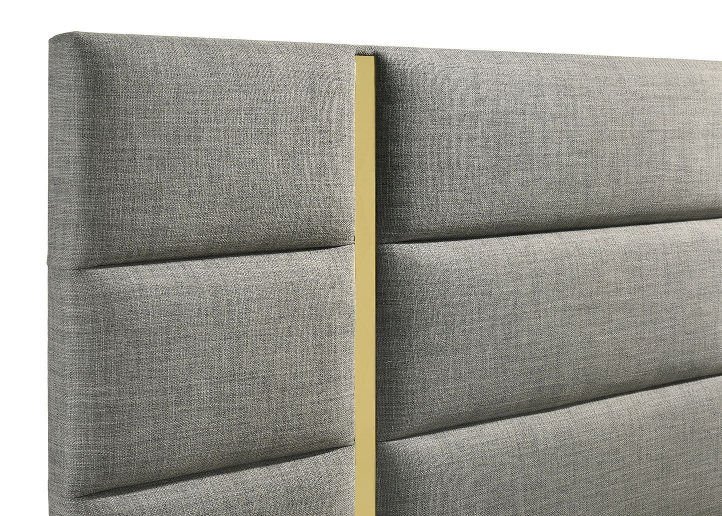 Ines 56-Inch Fabric Upholstered Panel Bed – Gray Available in Queen & Eastern King - Venini Furniture 