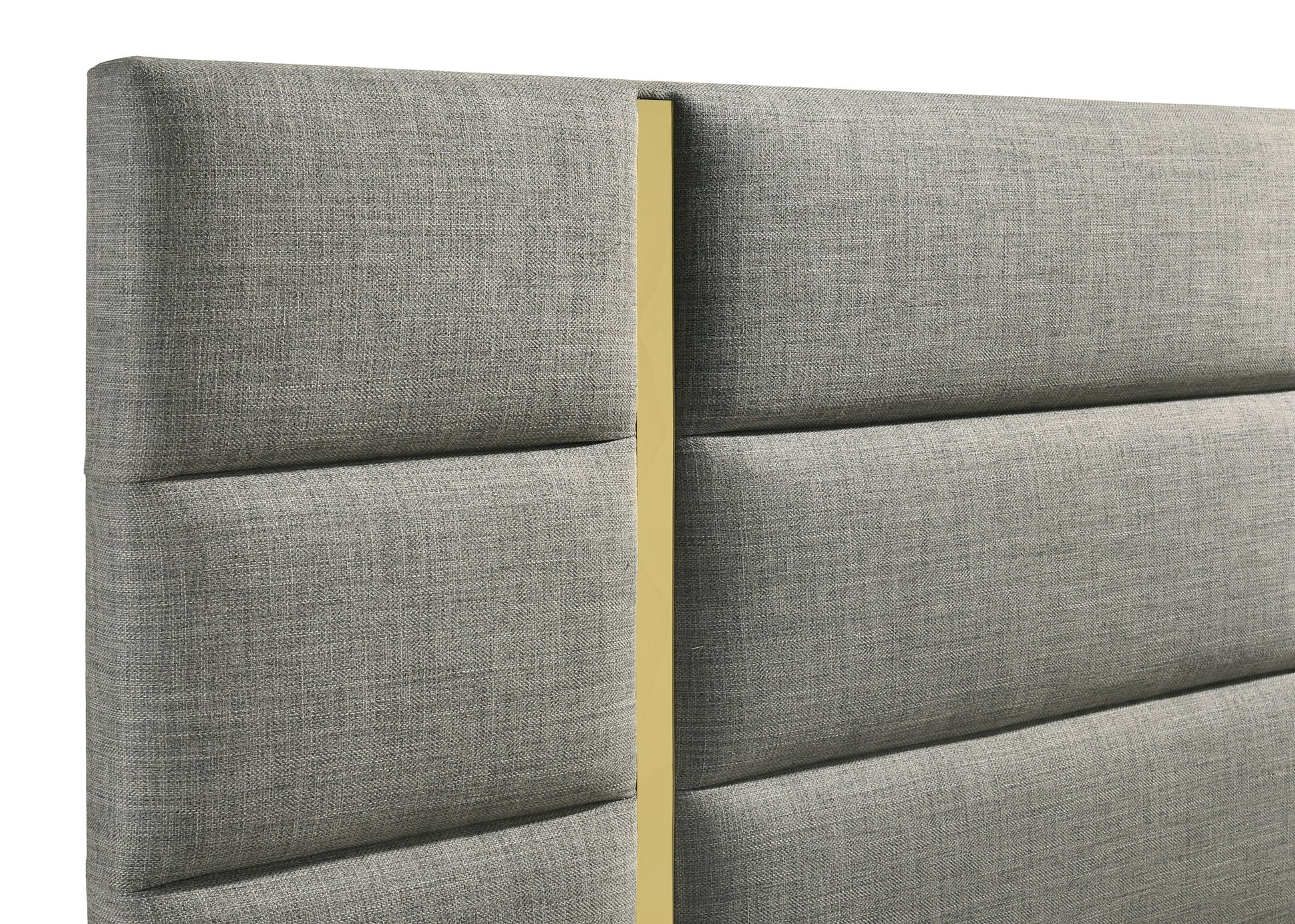 Ines 56-Inch Fabric Upholstered Panel Bed – Gray Available in Queen & Eastern King - Venini Furniture 