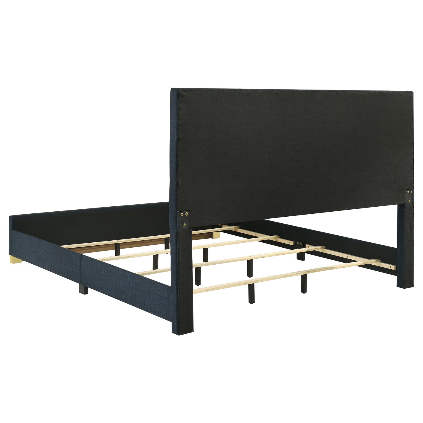 Ines 56-Inch Fabric Upholstered Panel Bed – Navy Available in Queen & Eastern King - Venini Furniture 