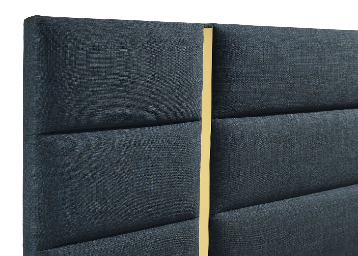 Ines 56-Inch Fabric Upholstered Panel Bed – Navy Available in Queen & Eastern King - Venini Furniture 