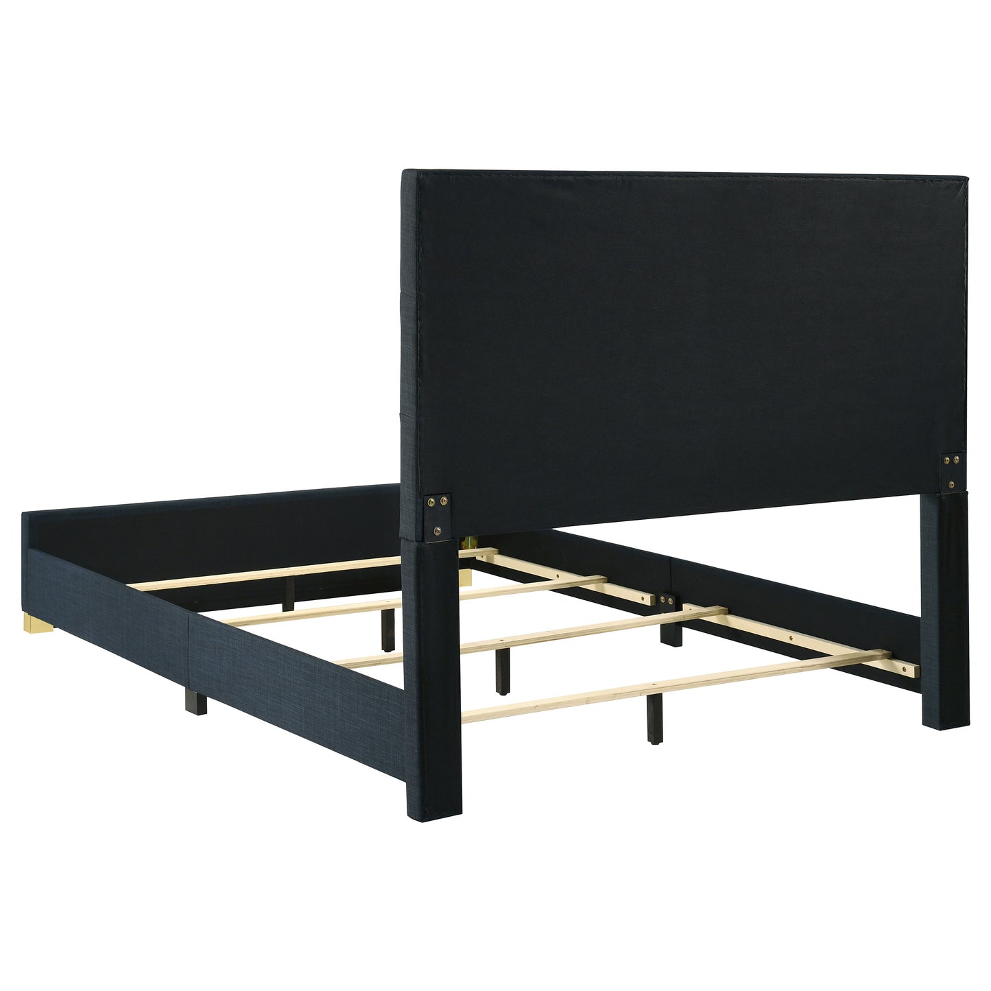 Ines 56-Inch Fabric Upholstered Panel Bed – Navy Available in Queen & Eastern King - Venini Furniture 