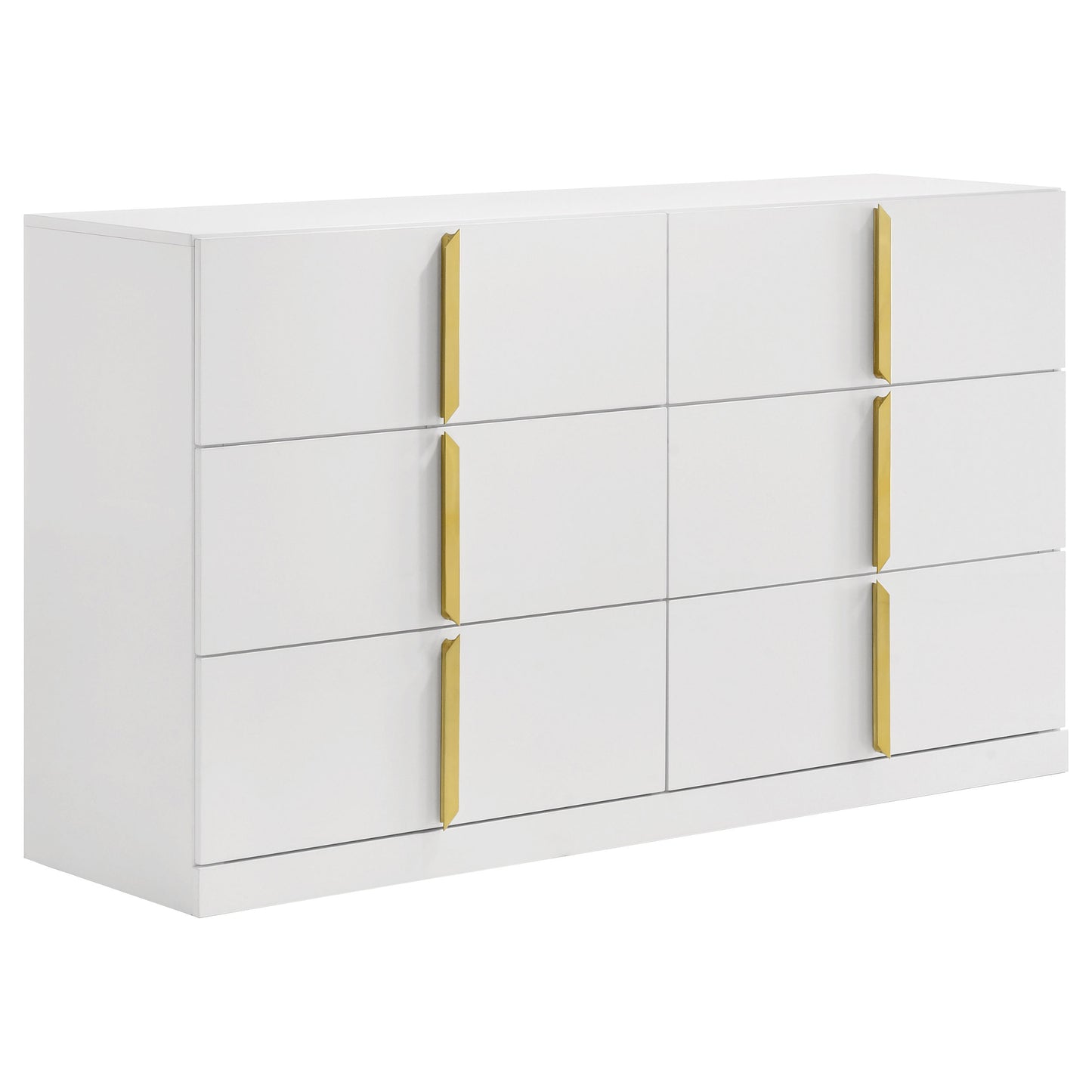 Ines 6-drawer Bedroom Dresser Cabinet White High 223093 - Venini Furniture 
