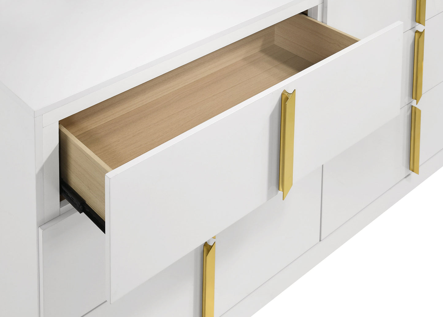 Ines 6-drawer Bedroom Dresser Cabinet White High 223093 - Venini Furniture 