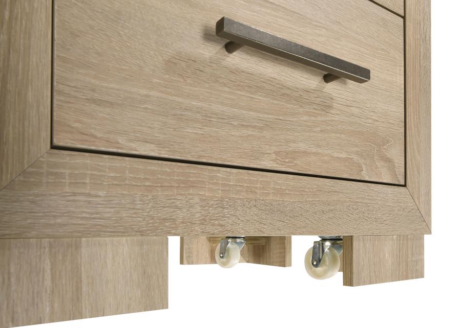 Arielle Eastern King Or Queen Bookcase Panel Storage Bed Light Oak.