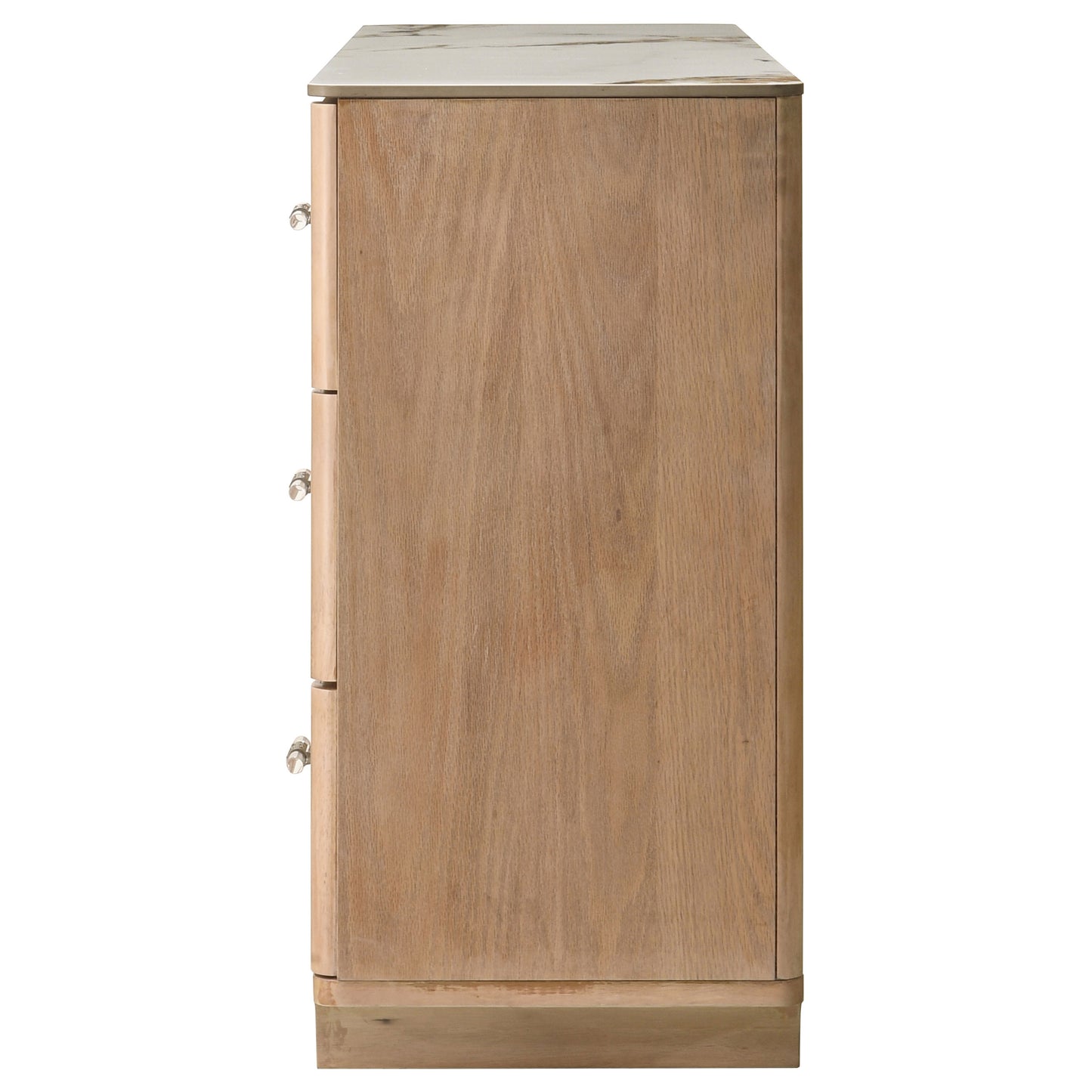 Leanne 6-drawer Sinter Stone Top Dresser Cabinet Light Oak 223133