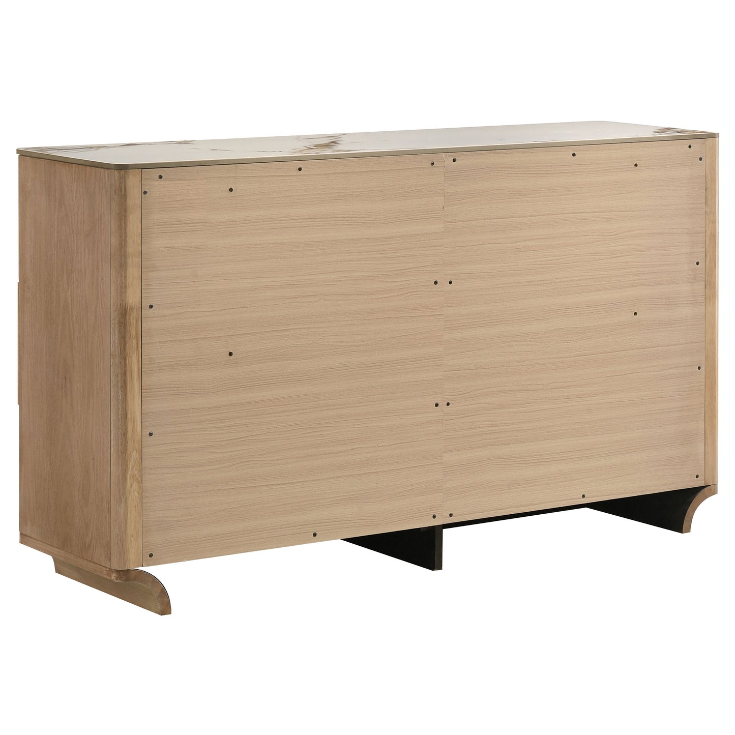 Leanne 6-drawer Sinter Stone Top Dresser Cabinet Light Oak 223133