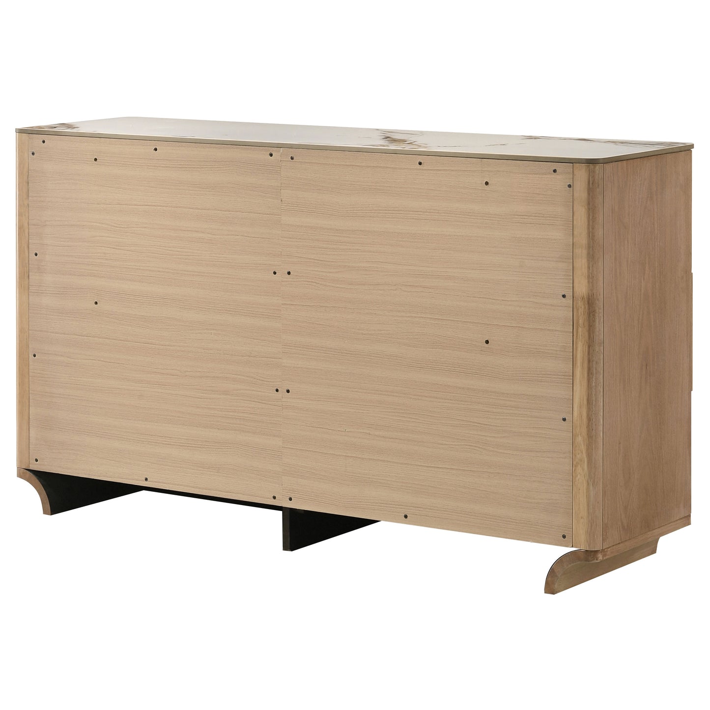 Leanne 6-drawer Sinter Stone Top Dresser Cabinet Light Oak 223133
