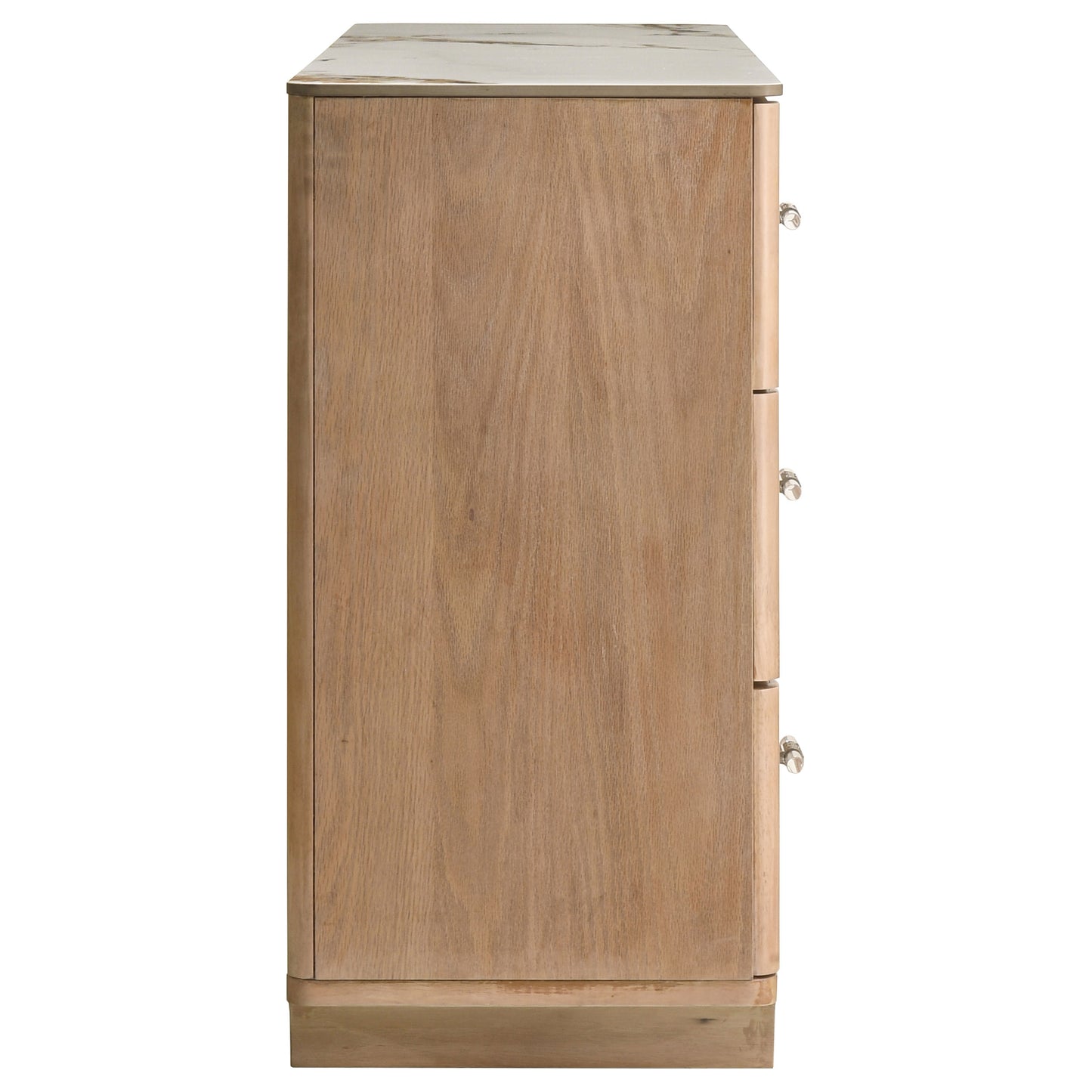 Leanne 6-drawer Sinter Stone Top Dresser Cabinet Light Oak 223133