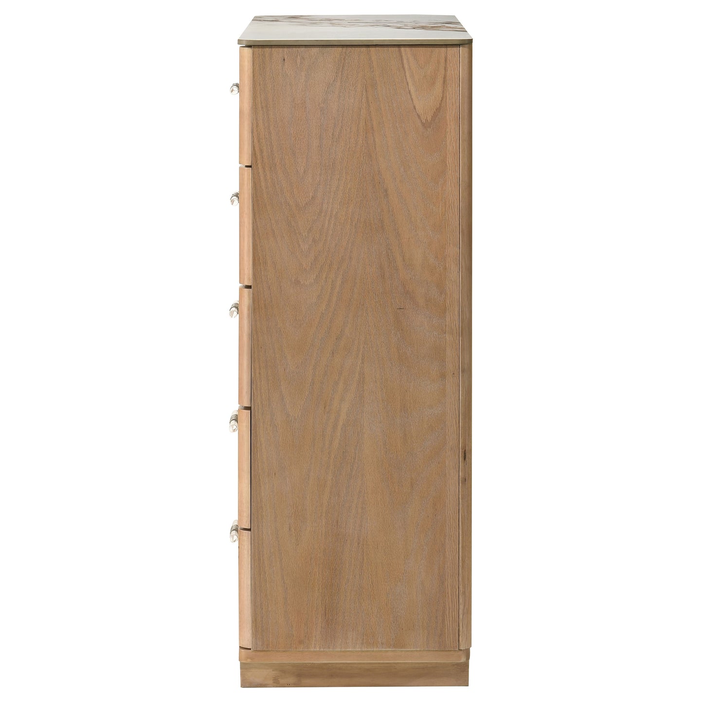 Leanne 5-drawer Sinter Stone Top Chest of Drawers Light Oak 223135
