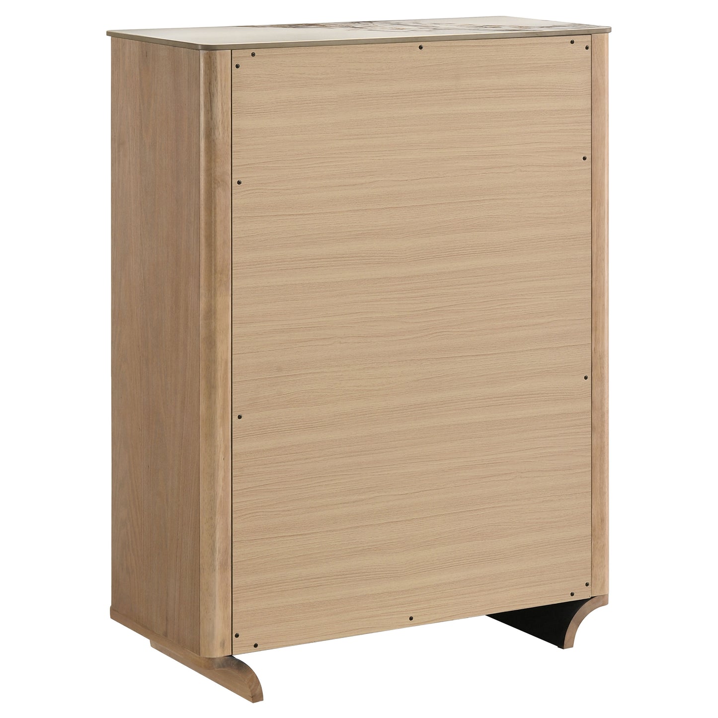 Leanne 5-drawer Sinter Stone Top Chest of Drawers Light Oak 223135
