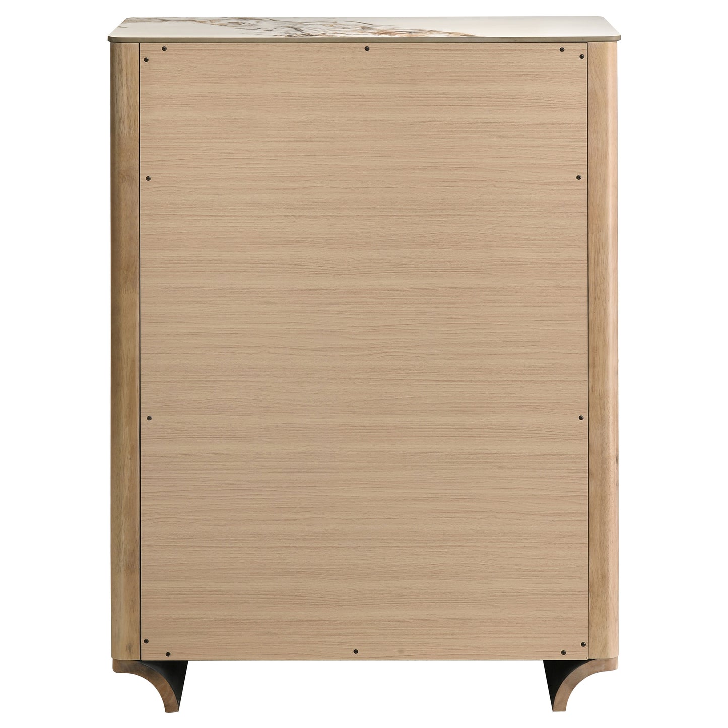 Leanne 5-drawer Sinter Stone Top Chest of Drawers Light Oak 223135