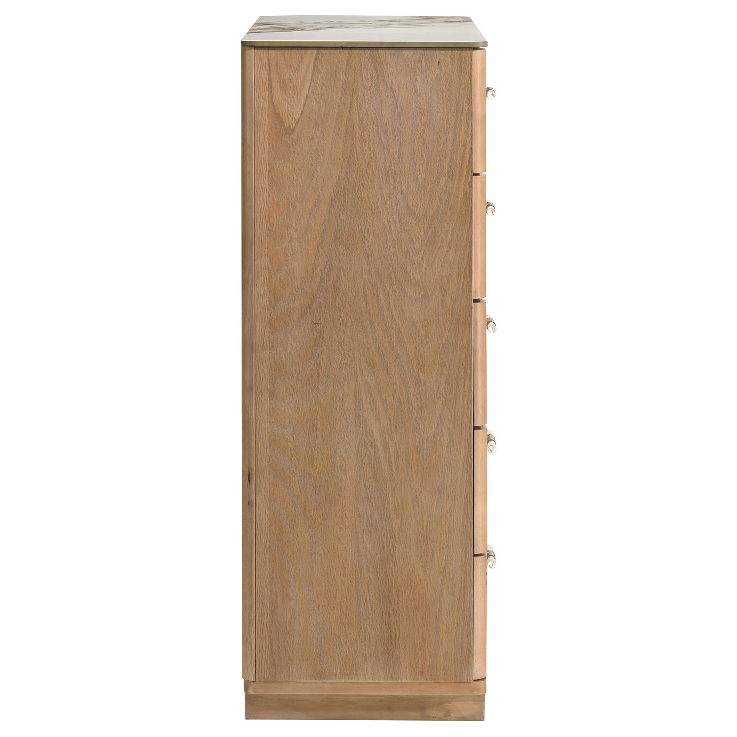 Leanne 5-drawer Sinter Stone Top Chest of Drawers Light Oak 223135