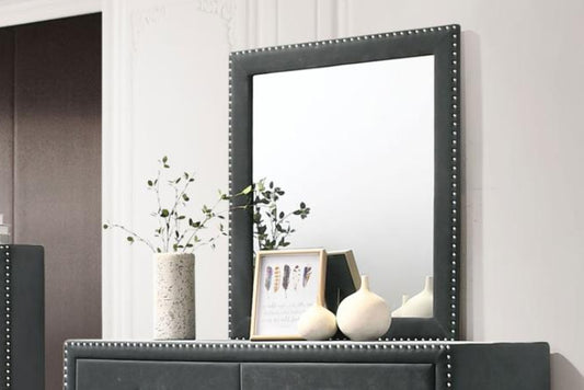 Melody Upholstered Dresser Mirror Grey 223384 - Venini Furniture 