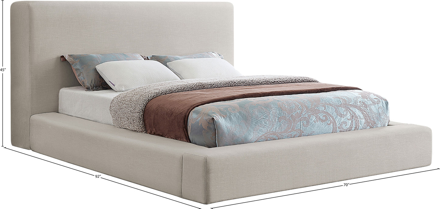 Devin Linen Textured Fabric Bed SKU: DevinBeige-F