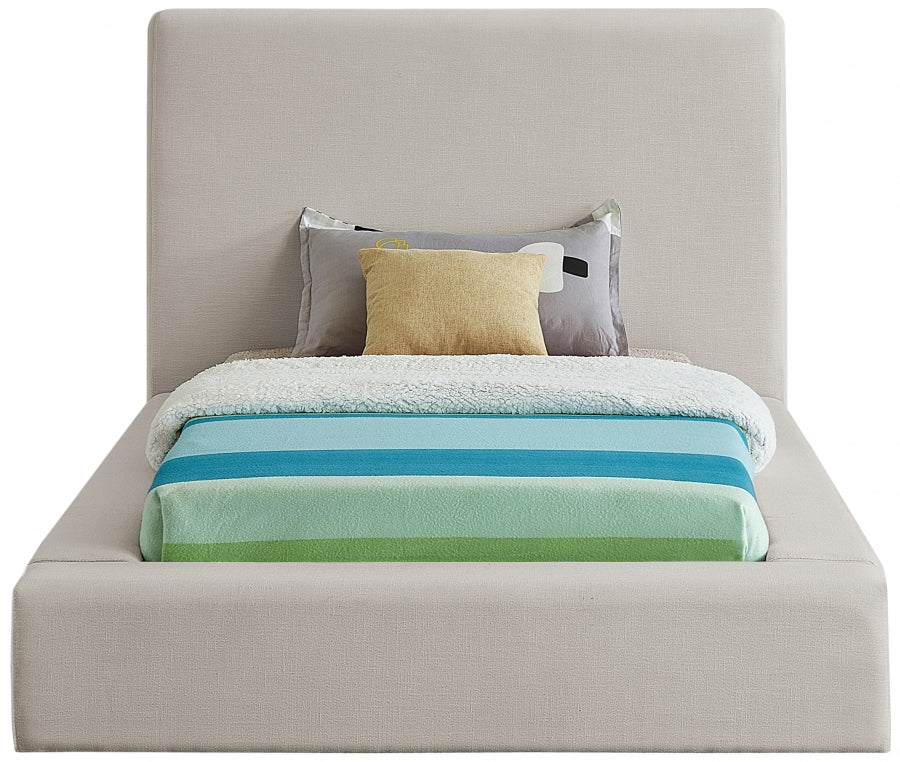 Devin Linen Textured Fabric Bed SKU: DevinBeige-T