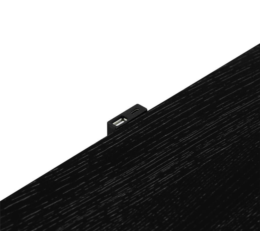 Arini Upholstered Panel Bed Black and Grey