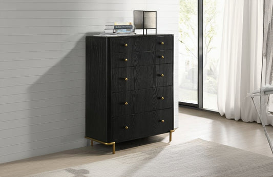 Arini 5-drawer Bedroom Chest Black 224335 - Venini Furniture 