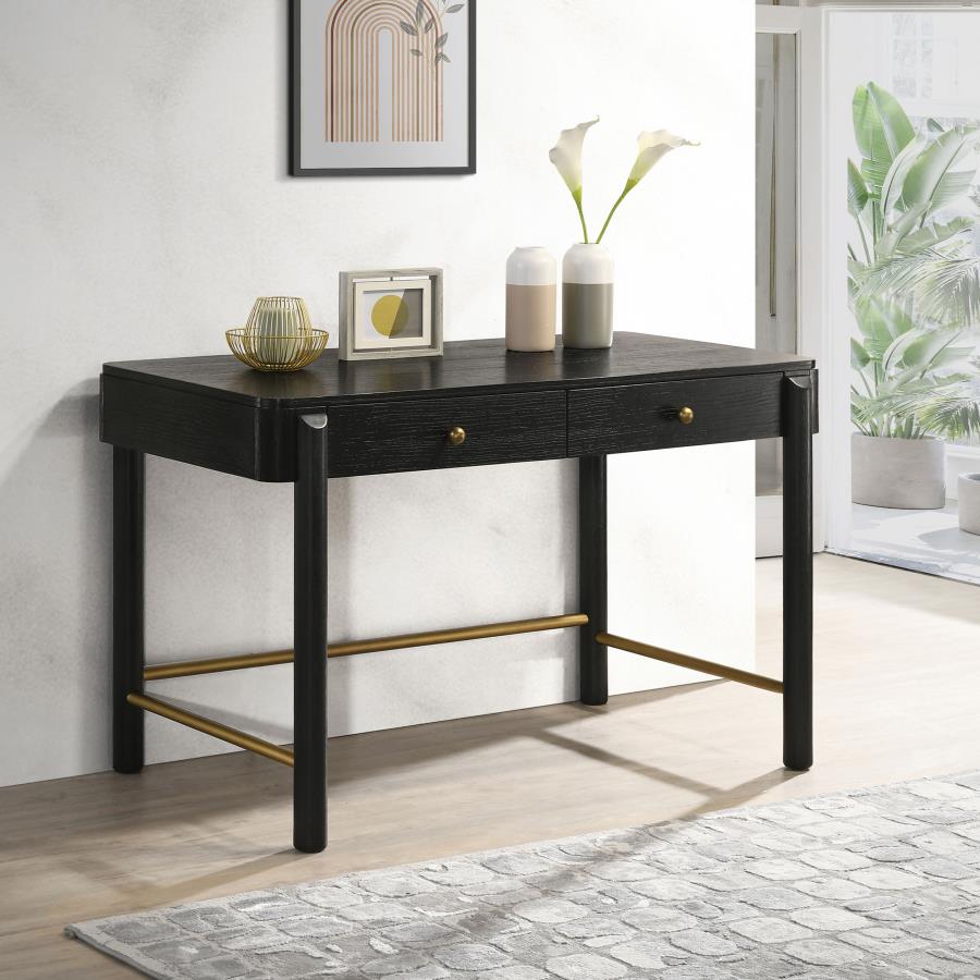Arini 2-drawer Vanity Desk Makeup Table Black 224337 - Venini Furniture 