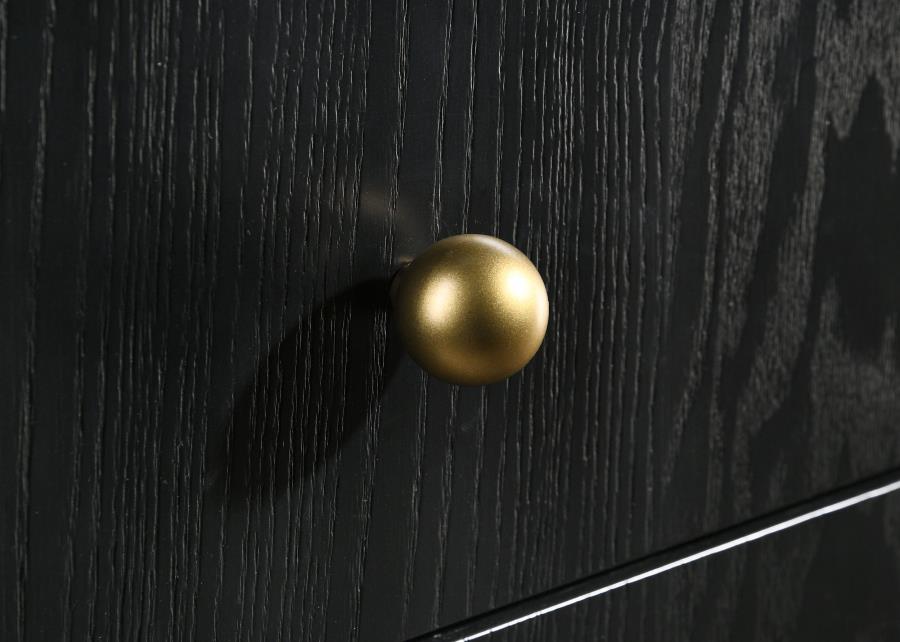 Arini 2-drawer Vanity Desk Makeup Table Black 224337 - Venini Furniture 