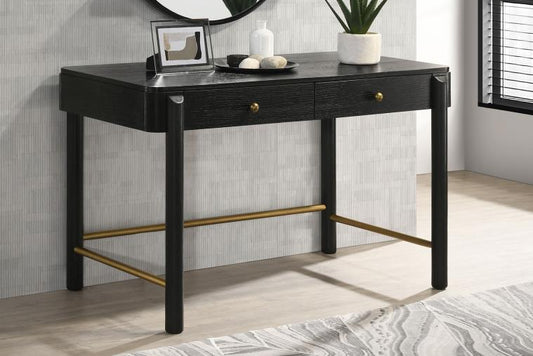 Arini 2-drawer Vanity Desk Makeup Table Black 224337 - Venini Furniture 