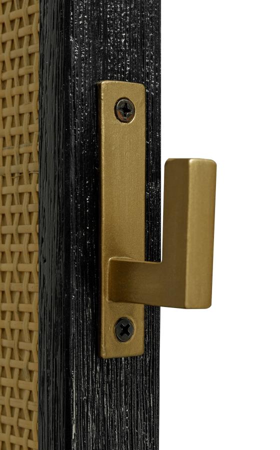 Arini Upholstered Panel Bed Black and Grey