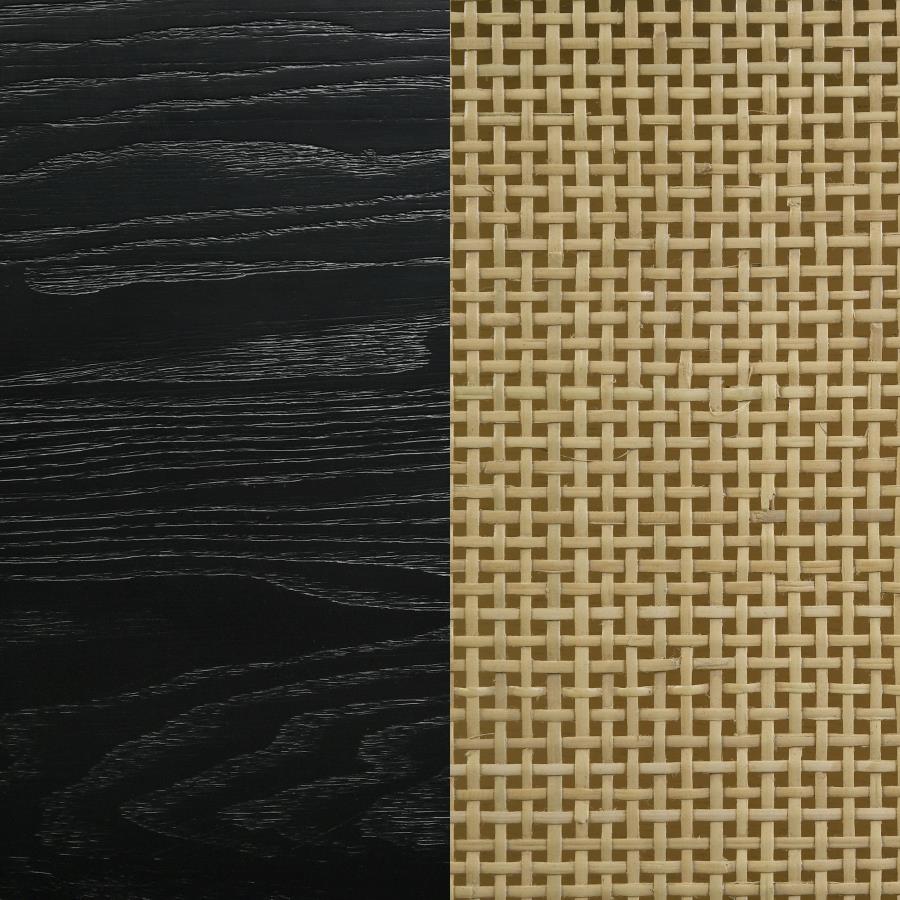 Arini Upholstered Panel Bed Black and Grey