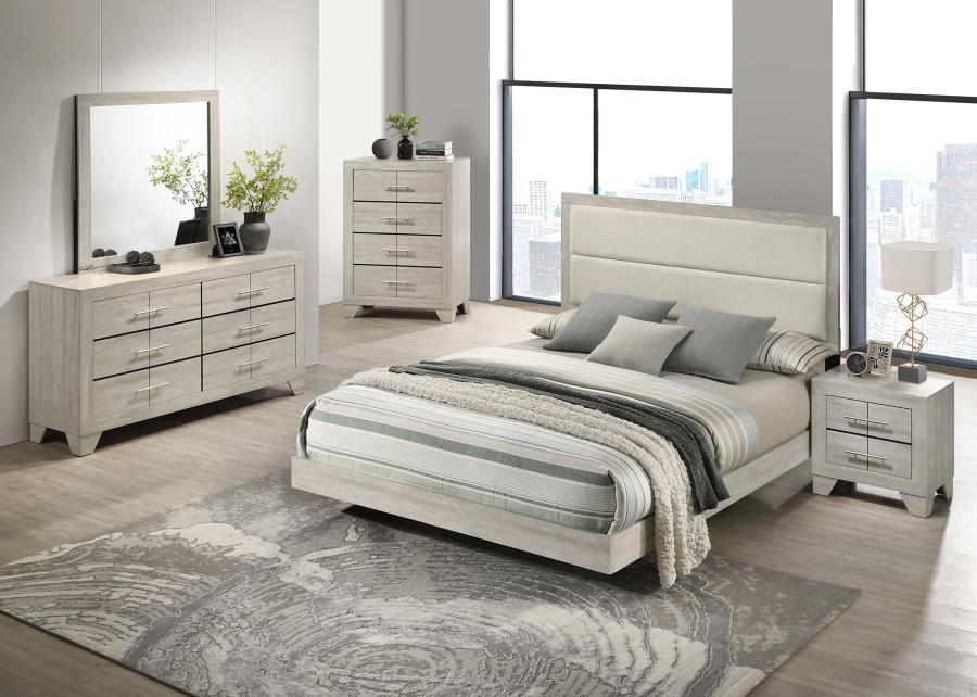 Trenton 54-inch Wood Queen Panel Bed Rustic Cream Twin 225061T, Full 225061F, Queen 225061Q AND Eastern King 225061KE.