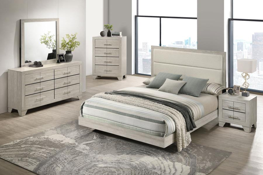 Trenton 54-inch Wood Queen Panel Bed Rustic Cream Twin 225061T, Full 225061F, Queen 225061Q AND Eastern King 225061KE.