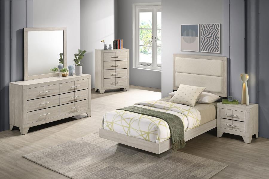 Trenton 54-inch Wood Queen Panel Bed Rustic Cream Twin 225061T, Full 225061F, Queen 225061Q AND Eastern King 225061KE.