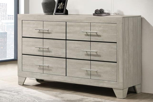 Trenton 6-drawer Bedroom Dresser Rustic Cream 225063 - Venini Furniture 