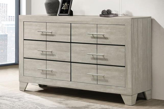 Trenton 6-drawer Bedroom Dresser Rustic Cream 225063 - Venini Furniture 