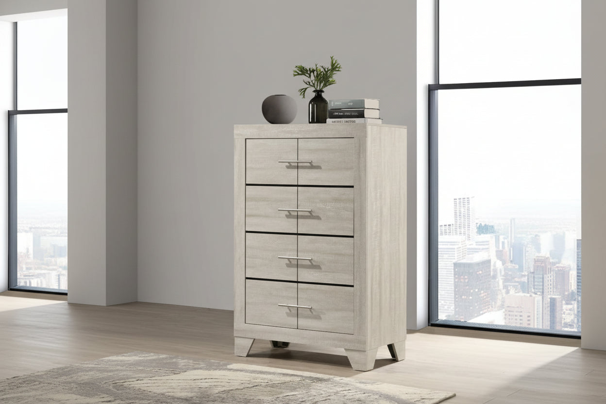 Trenton 4-drawer Bedroom Chest of Drawers Rustic Cream 225065 - Venini Furniture 