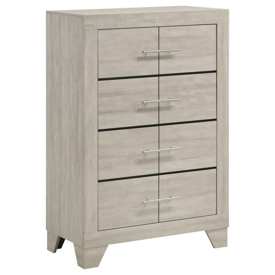 Trenton 4-drawer Bedroom Chest of Drawers Rustic Cream 225065 - Venini Furniture 