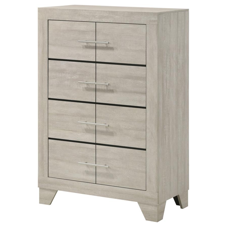 Trenton 4-drawer Bedroom Chest of Drawers Rustic Cream 225065 - Venini Furniture 