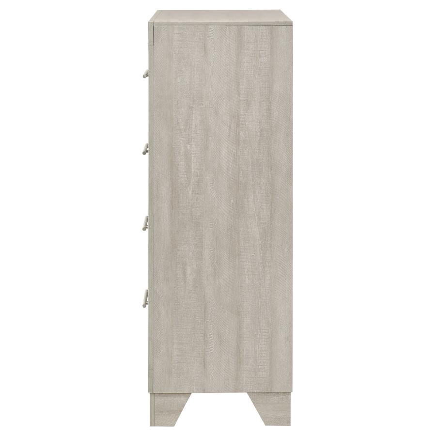 Trenton 4-drawer Bedroom Chest of Drawers Rustic Cream 225065 - Venini Furniture 