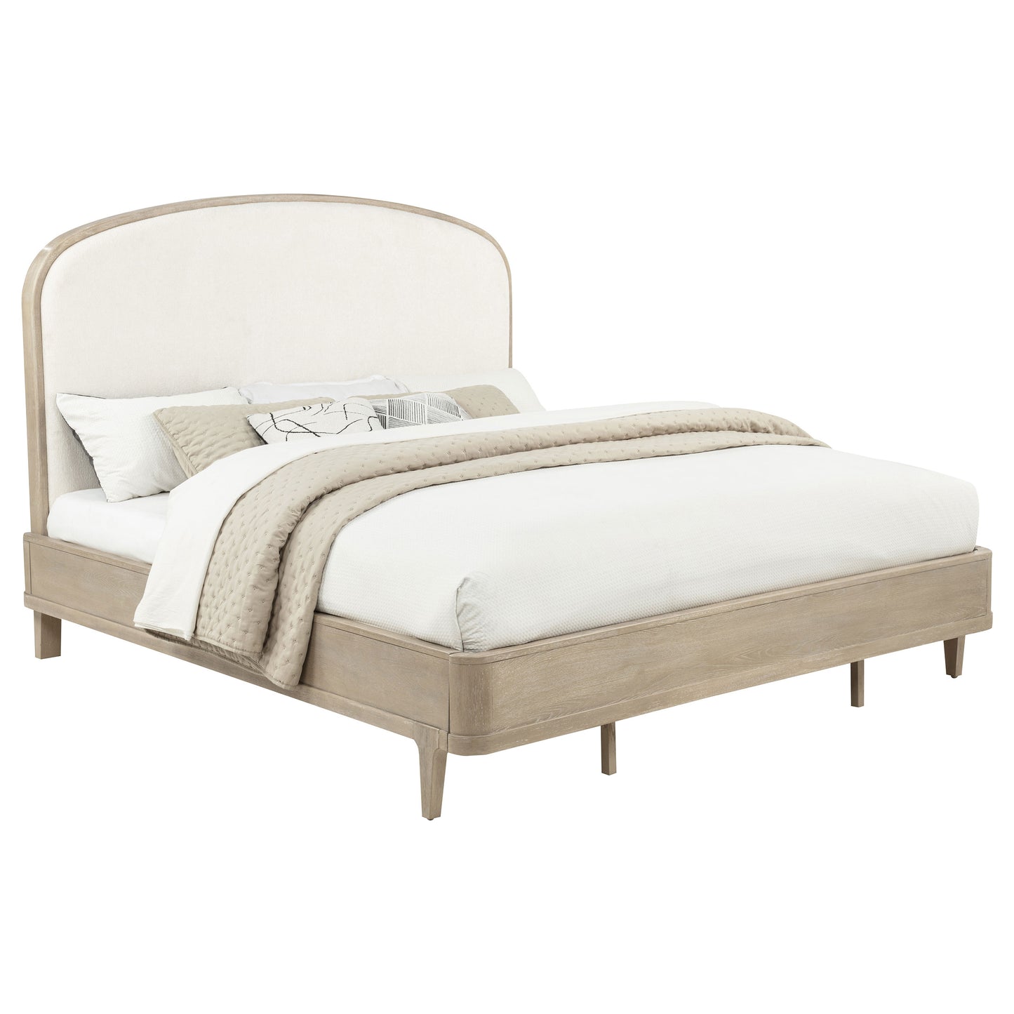 Lucaire  Upholstered Panel Bed Sandstone