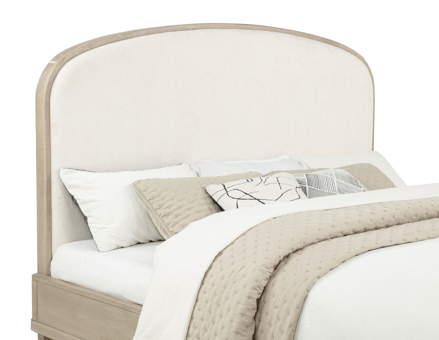 Lucaire  Upholstered Panel Bed Sandstone