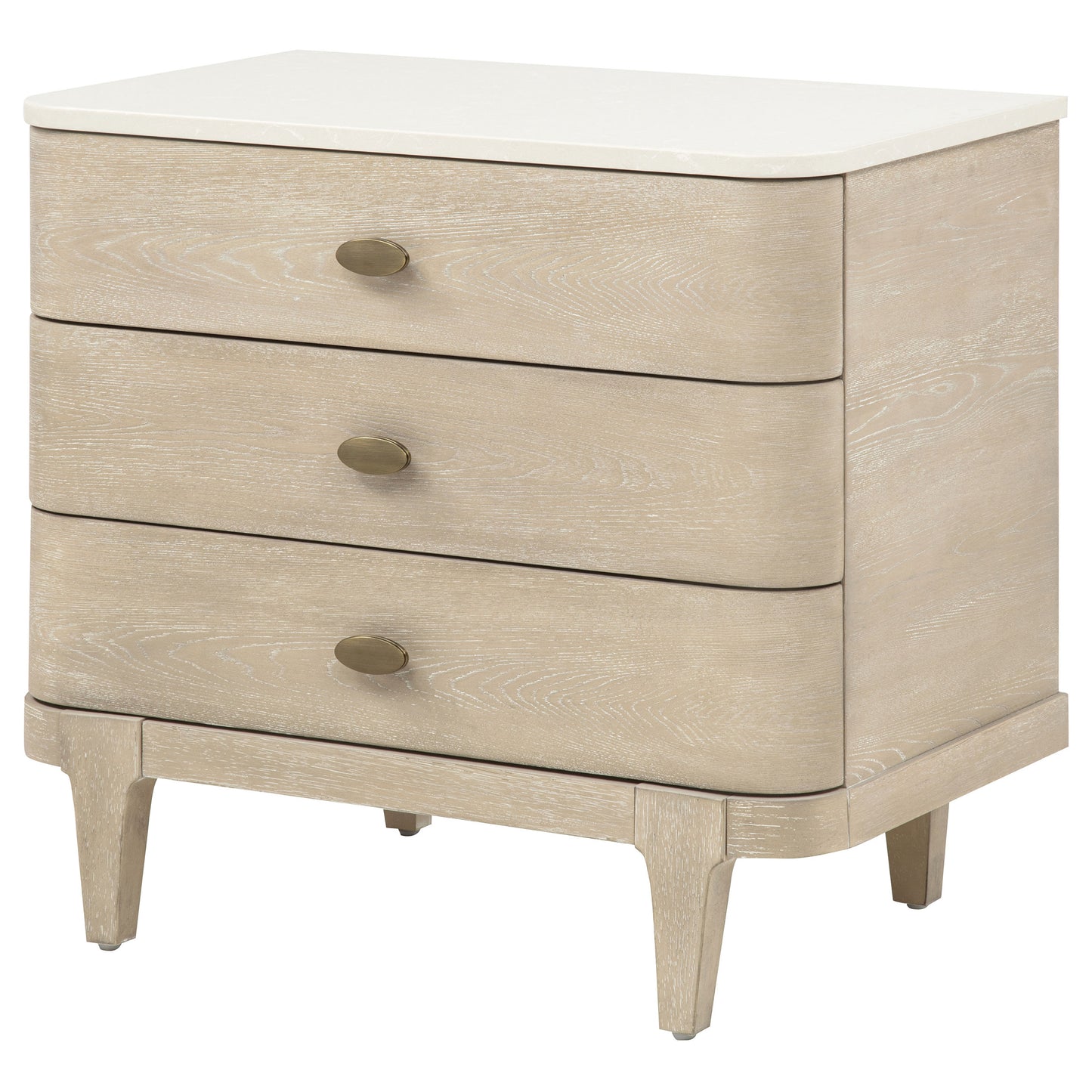 Lucaire 3-drawer Nightstand Bedside Table Sandstone 225182