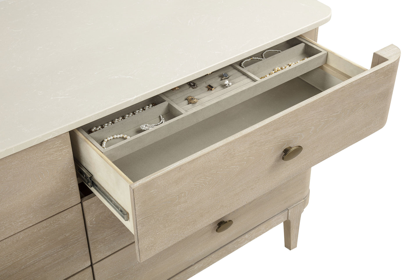 Lucaire 6-drawer Dresser Cabinet with Mirror Sandstone 225183M