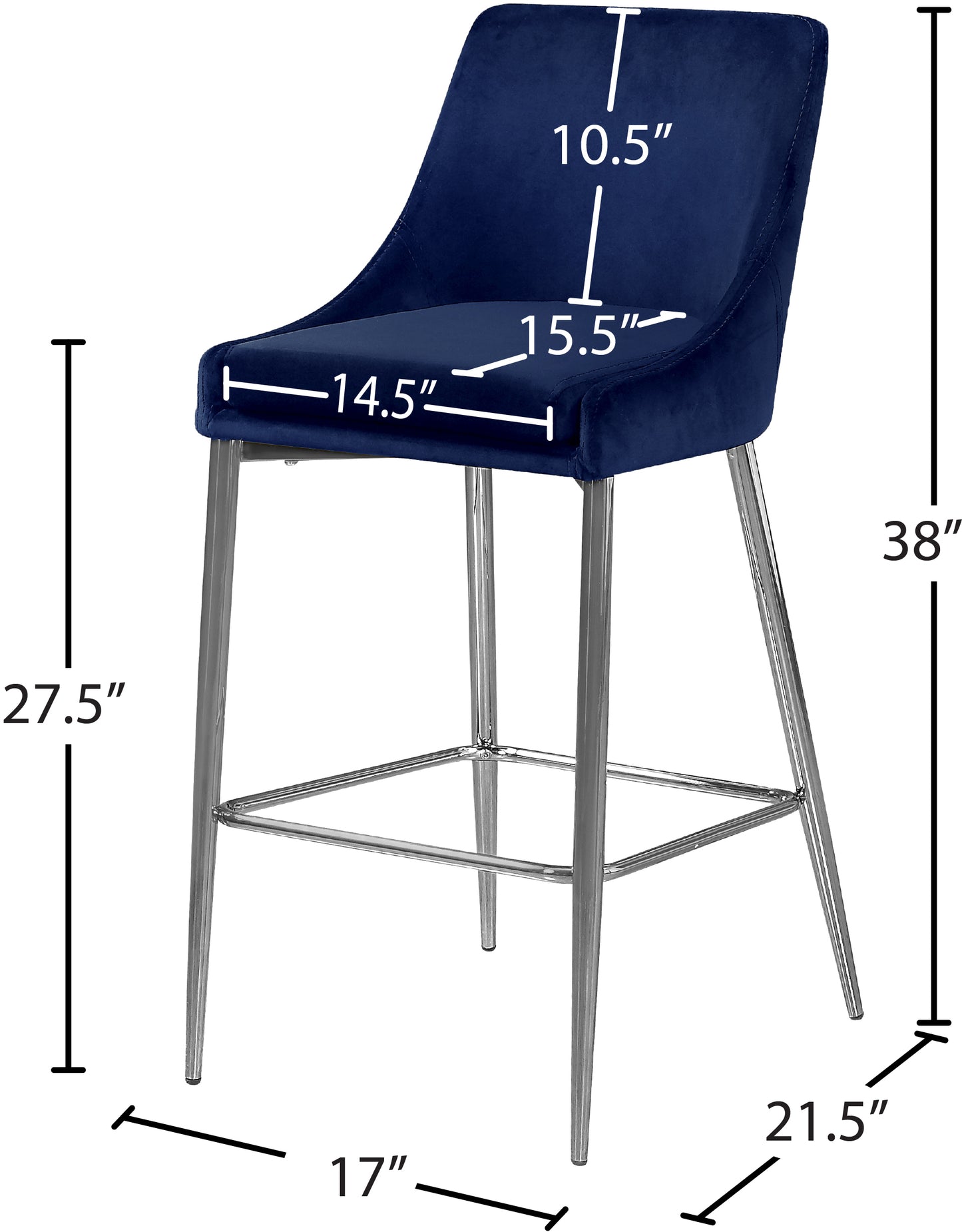 Karina Velvet Counter Stool SKU: 790Black-C