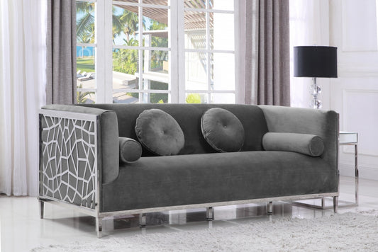 Opal Velvet Sofa SKU: 672Navy-S