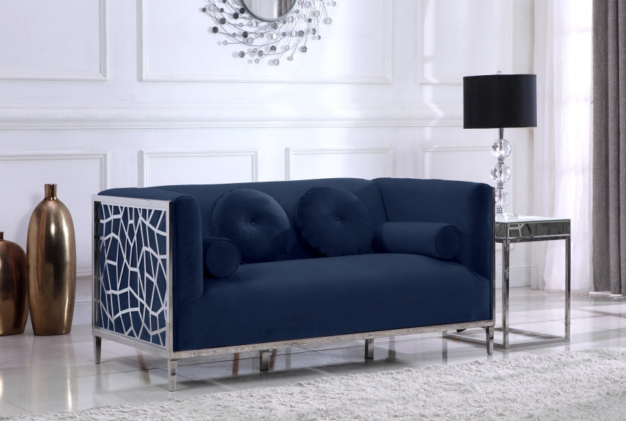 Opal Velvet Loveseat SKU: 672Black-L