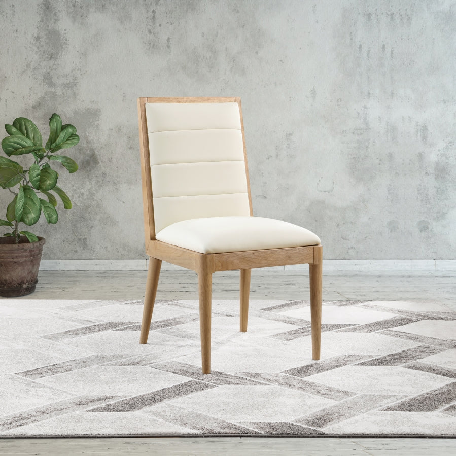 Bristol Faux Leather Dining Chair SKU: 485Cream-C