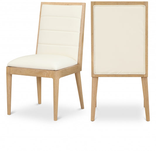 Bristol Faux Leather Dining Chair SKU: 485Cream-C