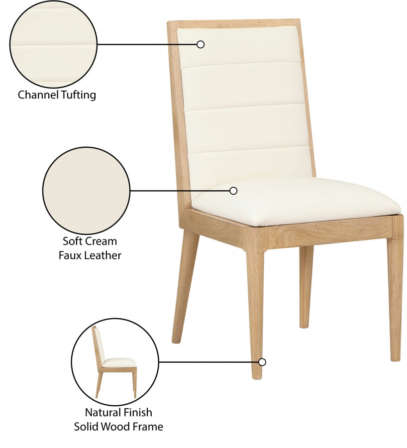Bristol Faux Leather Dining Chair SKU: 485Cream-C