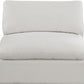 Cómoda silla sin brazos de tela texturizada de lino SKU: 187Crema-Sin brazos