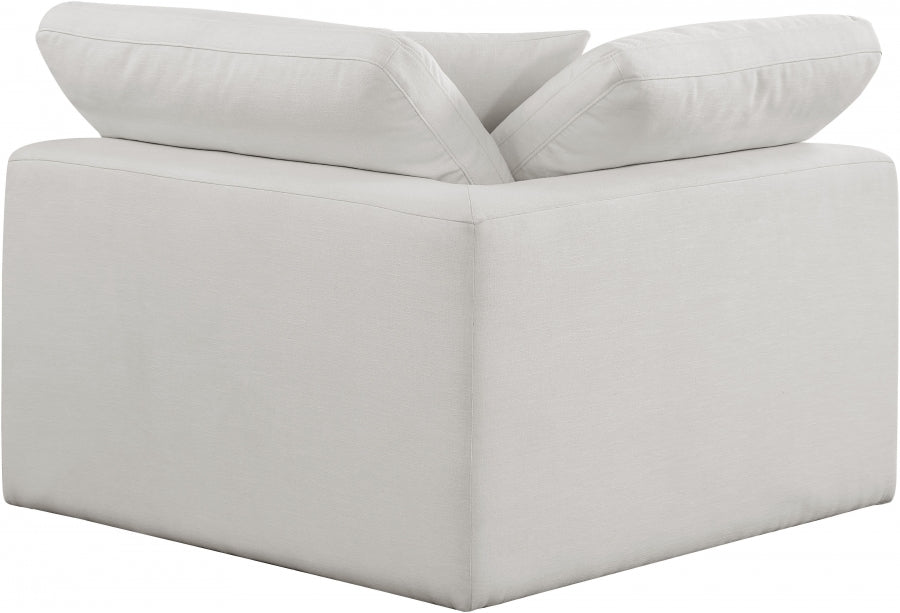 Comfy Linen Textured Fabric Corner Chair SKU: 187White-Corner