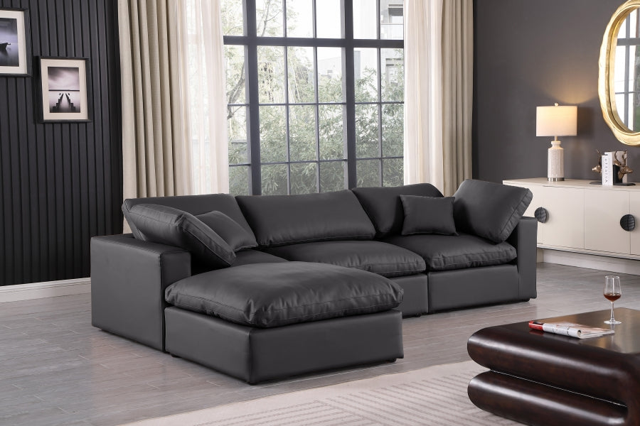 Comfy Faux Leather Sectional SKU: 188Tan-Sec4A